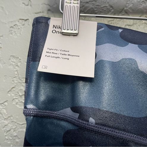 NEW Nike One Dri-Fit Mid Rise Shiny Blue Camo Leggings Size L - $61 New  With Tags - From Claudia