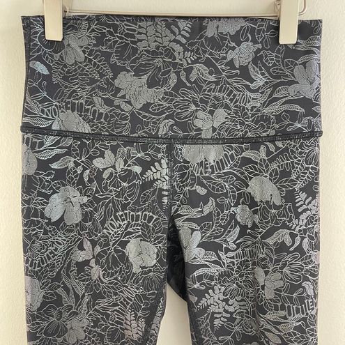 Lululemon Logo Flourish Black Iridescent Foil Wunder Under High-Rise  Leggings Size 4 - $98 - From Karena