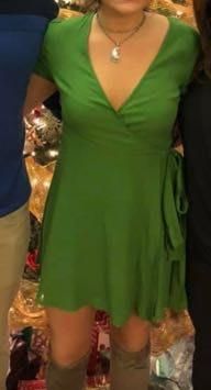 Forever 21 green wrap dress Outlet