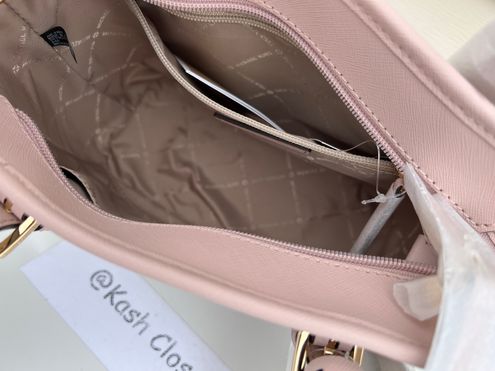 MICHAEL KORS JET SET TRAVEL EXTRA SMALL LOGO TOP ZIP TOTE. NEW $448.00  PWD/BLUSH 193599759388