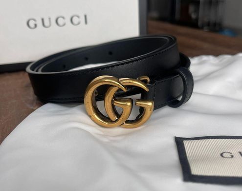 Gucci GG Marmont Wide 68MM Belt GG Supreme Beige/Ebony/Gold-tone