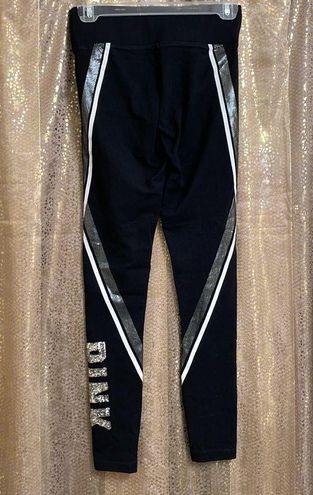 PINK - Victoria's Secret RARE black/silver sequin bling yoga pants, size  XS, EUC Black - $45 - From Jessica