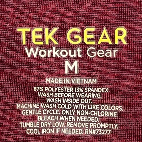 Tek Gear NEW Marled Burgundy High Rise Leggings Tights Size M