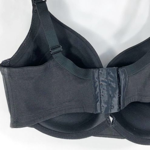 Cacique 38F Bra Black Cotton Boost Plunge Knit Stretch Plus Size Lane Bryant  104 - $23 - From Bailey