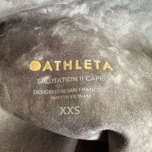 Athleta Salutation II Capri Stash Pocket Style Gray Tie Dye, Size XXS NWOT  Black - $18 - From Kim