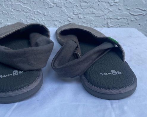 Sanuk Women's Size 8 Slip On Shoes Mat Sling Cruz Yoga Gray 1095172 Sneakers