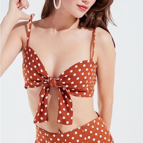 DOTS TIE FRONT BRA TOP