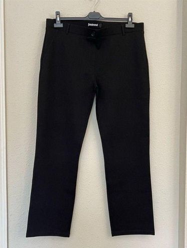 Betabrand Dress Yoga Pants Two-Pocket Straight Leg Black W0076-BK