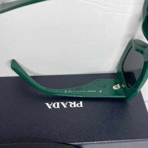 Prada, Accessories, New Prada Pr3zsf Green Marble Dark Grey Sunglasses