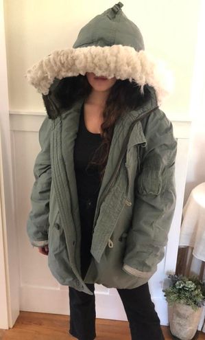 American eagle Outfitters Hoode green snorkel Parka Coat women's