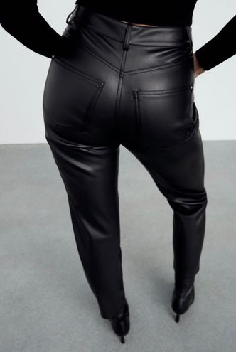 ZARA Faux Leather Mom Fit Pants Black Size 4 - $69 (31% Off Retail) New  With Tags - From Fashion