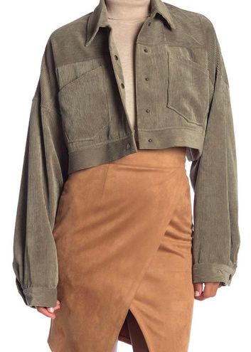 FAVLUX Corduroy Cropped Jacket Green 