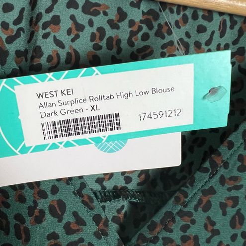 West kei allan store rolltab high low blouse