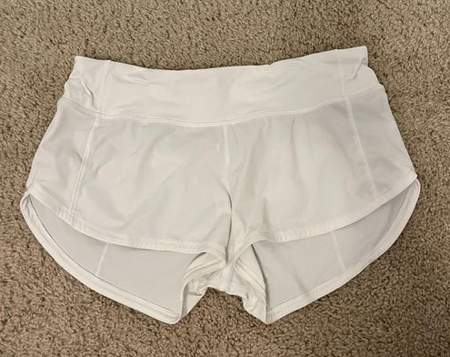 Lululemon White Speed Up Shorts