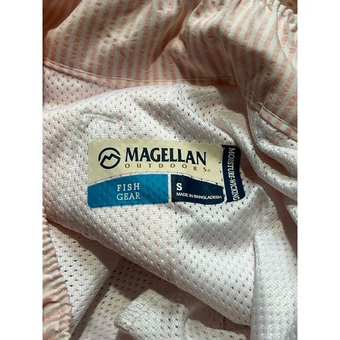 Magellan SMALL Pink & White Striped Fishing Gear Outdoor Shorts