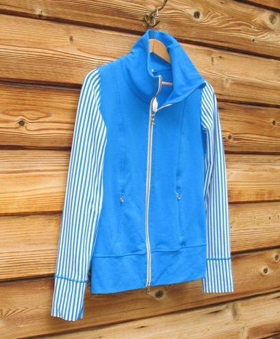 Lululemon Daily Yoga Jacket - Beaming Blue / Classic Stripe Polar