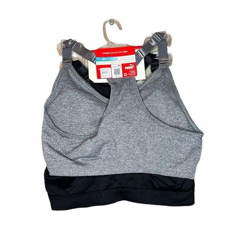 Under Armour NWT Puma Seamless Sports Bra Grey Black 2 Pack Size XL - $26  New With Tags - From Anna