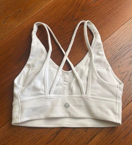 Lululemon In Alignment Longline Bra Light Support White - $36 (47