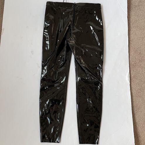 Alice + Olivia Classic Maddox Black Faux patent leather leggings