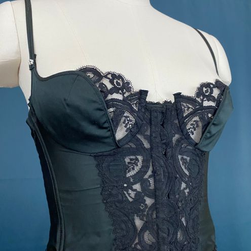 Vintage 80s Lady Marlene Satin & Lace Corset Bustier Top Multi Size 34 A -  $40 - From Brownide