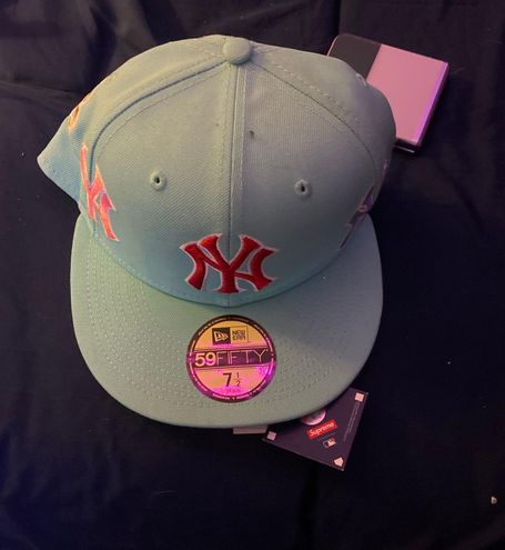 Supreme New York Yankees Kanji New Era Fitted Hat Light Aqua