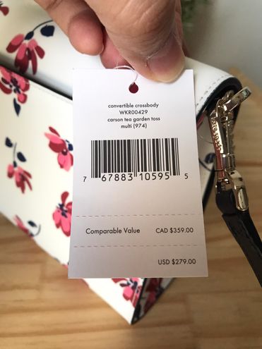 Kate spade carson tea garden toss convertible crossbody white floral +  wallet