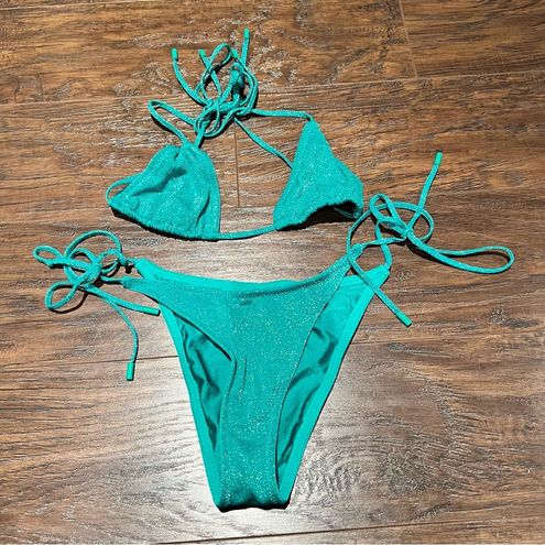 Triangl - Vinca - Jaded Sparkle Triangl Bikini on Designer Wardrobe