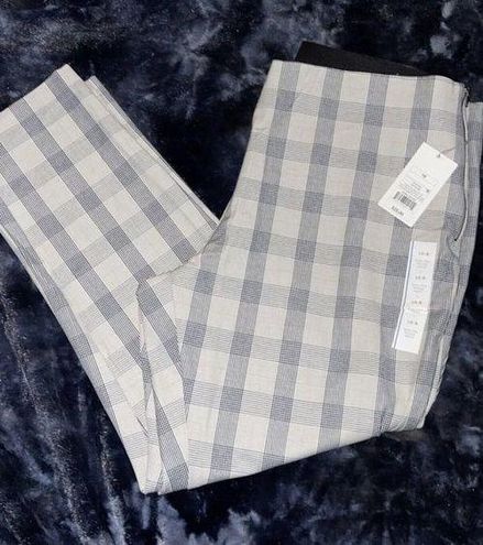 A New Day Pants Skinny Ankle High Rise Stretch Fitted Hip Thigh Plaid  Womens 10