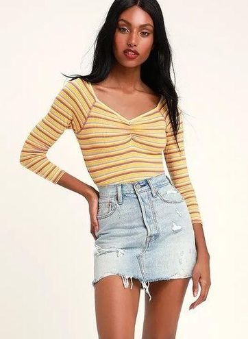 Put a Stripe On It Yellow Combo Striped Bodysuit