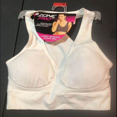 Zone Pro Seamless White Sports Bra Sz M NEW Size M - $7 New With