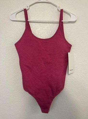 Lululemon Ebb to Street Bodysuit Pink Lychee