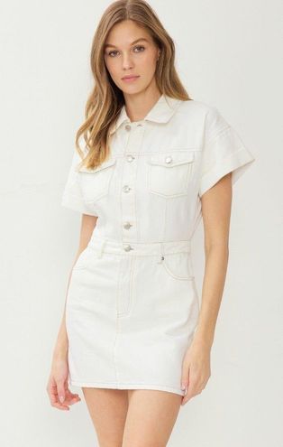 Buy JdY JDYSANNA DENIM DRESS MIX DNM NOOS - White | Nelly.com