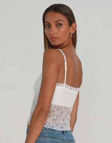 Glassons Lace Bow Detail Cami White y2k trendy ribbon pilates