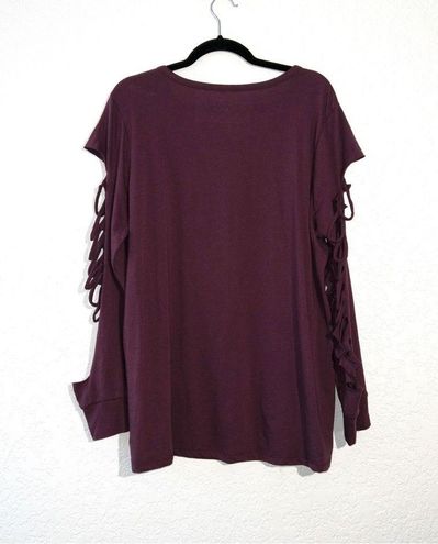 NWT Torrid Violet Slasher Classic Fit Long Sleeve Tee Size 2X