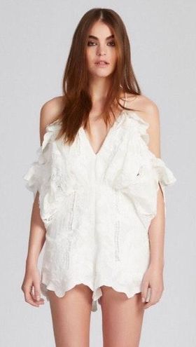 Alice McCALL cold shoulder lace porcelain Shake It Off playsuit