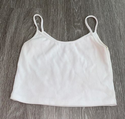 MDS Women's One Size Brandy Melville White Cropped Spaghetti Strap Tank Top  EUC