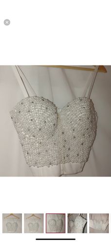 Windsor Dearly Beloved Beaded Pearl Rhinestone Bustier White Size