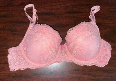 Victoria's Secret Lace Dream Angels Lined Demi Bra Size 34C Pink and Gold -  $15 - From Hailey