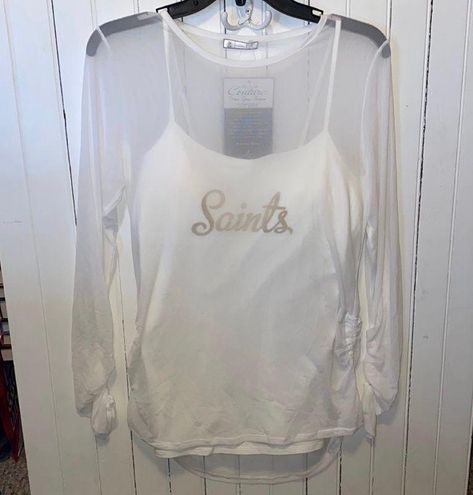 NFL New Orleans Saints Tank Top White Size L Size L - $20 (66% Off Retail)  New With Tags - From Danielle