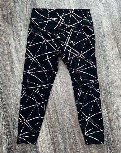 ZYIA black metallic abstract leggings- Size 12