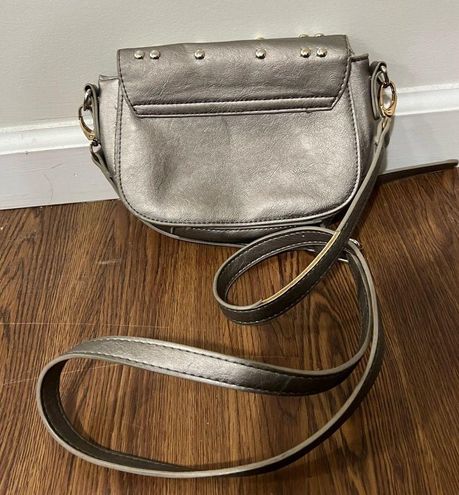 Under One Sky Silver Leather Studded Crossbody Bag - $18 - From Goldy
