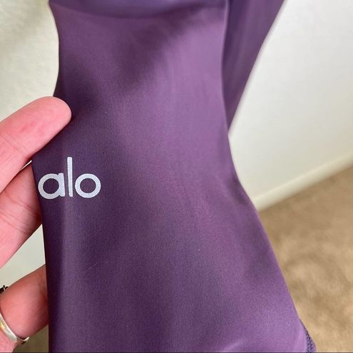 Alo Yoga Burgundy Plum Ripped High Waisted Leggings Size XS - $27