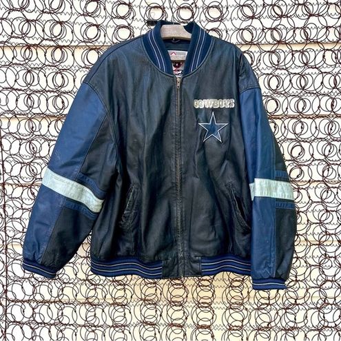 NFL 90s Y2K 58 Sports Dallas Cowboys Leather Bomber Jacket