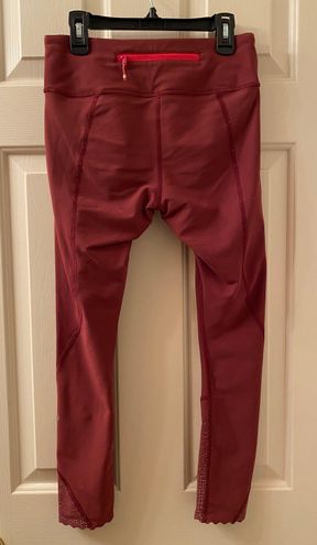 Lululemon Tight Stuff Tight 24” Size 6 Wine Berry Bon Bon Scalloped Hem Red  - $68 (54% Off Retail) - From Erika