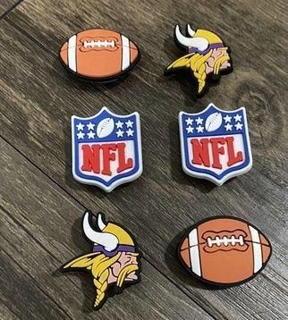 Minnesota Vikings Football Team Charm For Crocs Shoe Charms - 4 Pieces