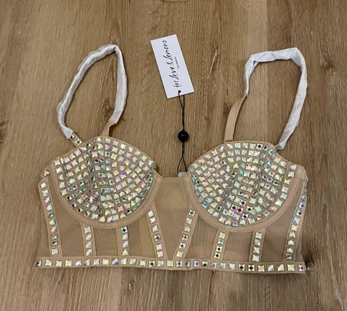 Victoria's Secret Bedazzled Bra Top Small new with tags! Never been worn!  Tan Silver - $58 New With Tags - From Jane