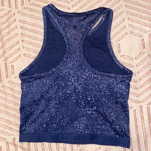 Lululemon Ebb to Street Cropped Tank Distorted Noise Mineral Blue