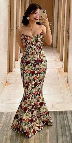 House Of CB Vintage Floral Malika Maxi Dress Multi Size L - $750