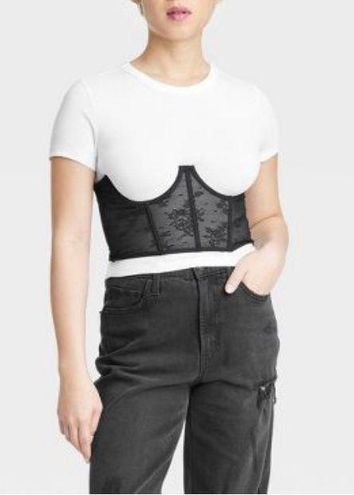 Target NWT Colsie Women's Lace Cupless Corset - in Black Size M