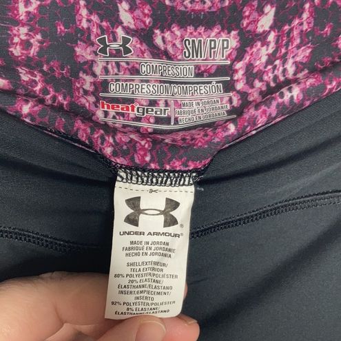 Under Armour compression capris purple snake skin print size small